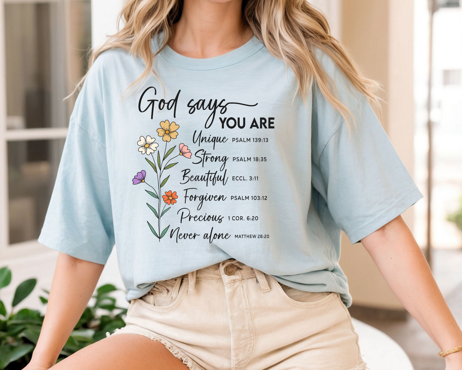 Comfort Colors Christian T-Shirt: Bible Verse, Love & Grace | Christian T-Shirts Women - JennyO