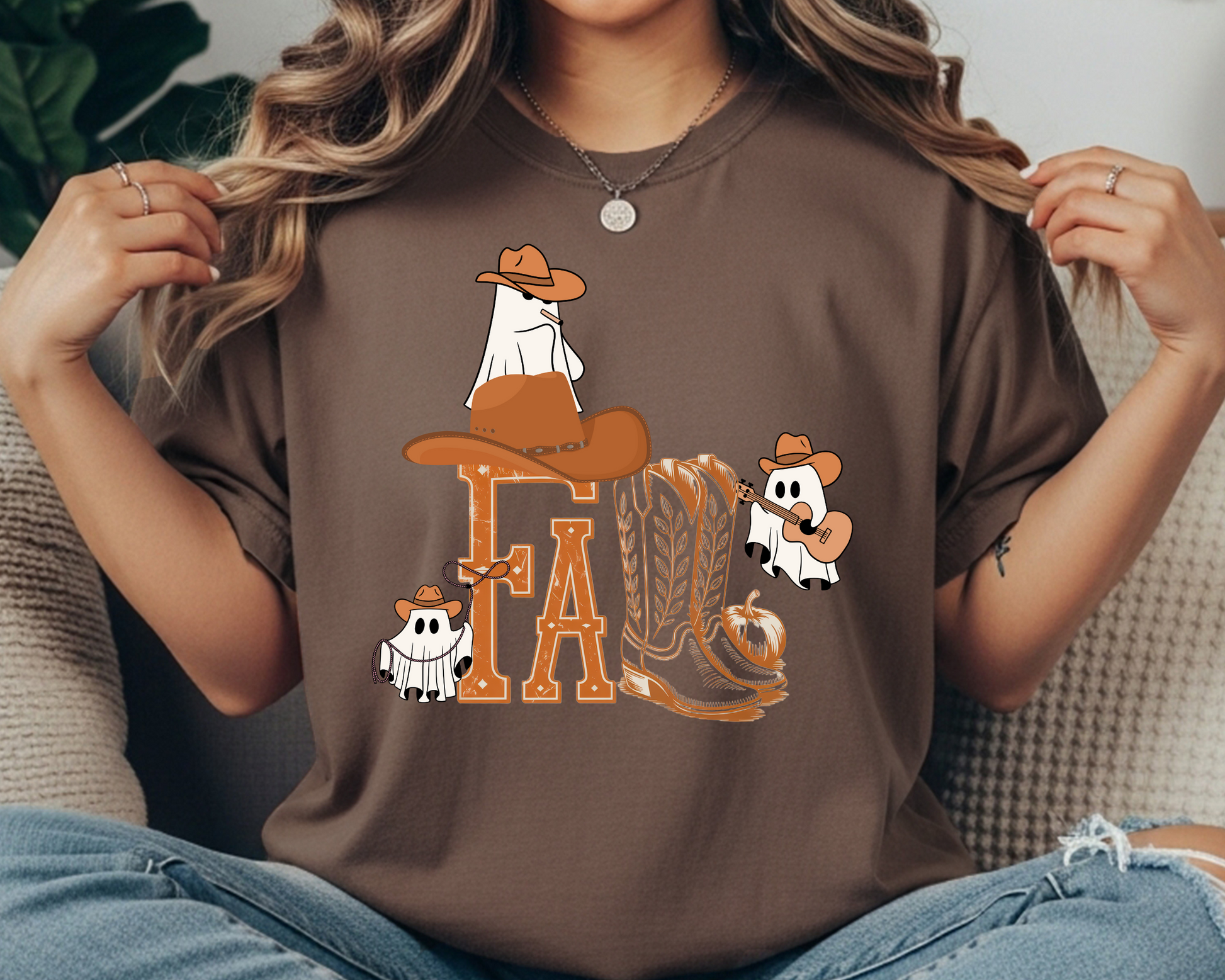 Fall Cowgirl T-Shirt | Vintage Style Comfort Colors Tee for Autumn Adventures - JennyO