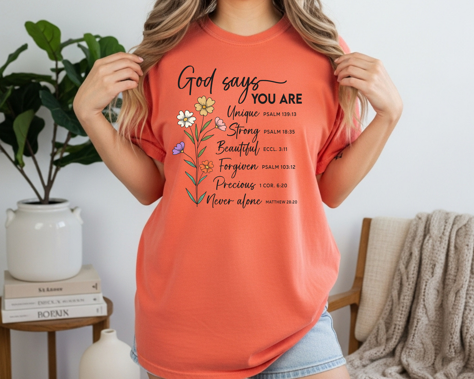 Comfort Colors Christian T-Shirt: Bible Verse, Love & Grace | Christian T-Shirts Women - JennyO