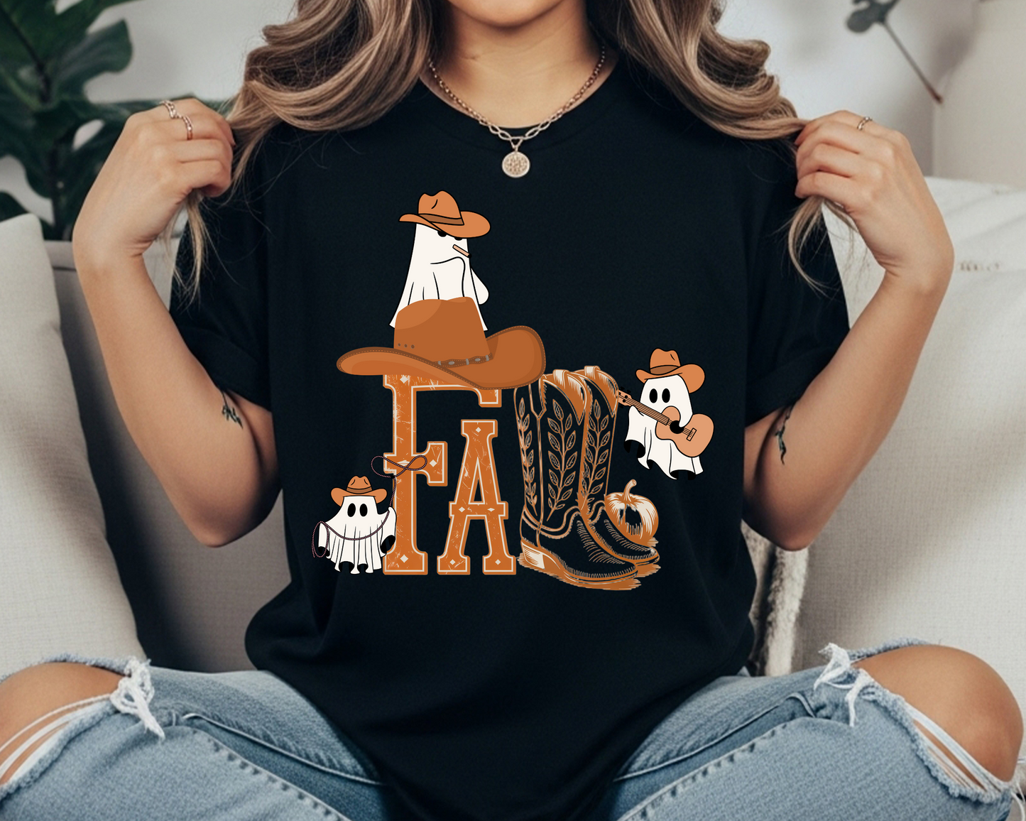Fall Cowgirl T-Shirt | Vintage Style Comfort Colors Tee for Autumn Adventures - JennyO
