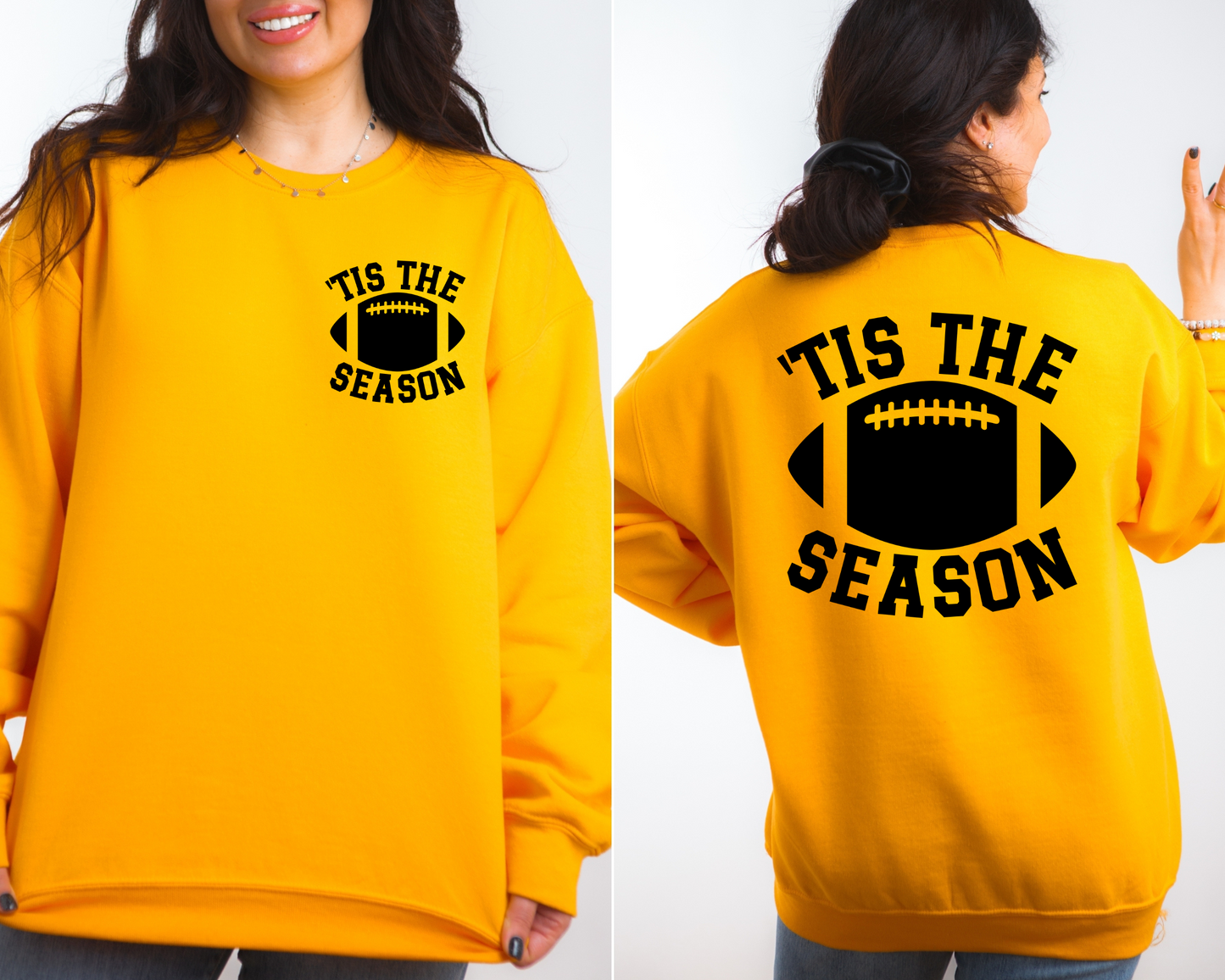 Unisex Football Crewneck - 'Tis The Season Sweatshirt, Comfort & Style for Game Day - JennyO
