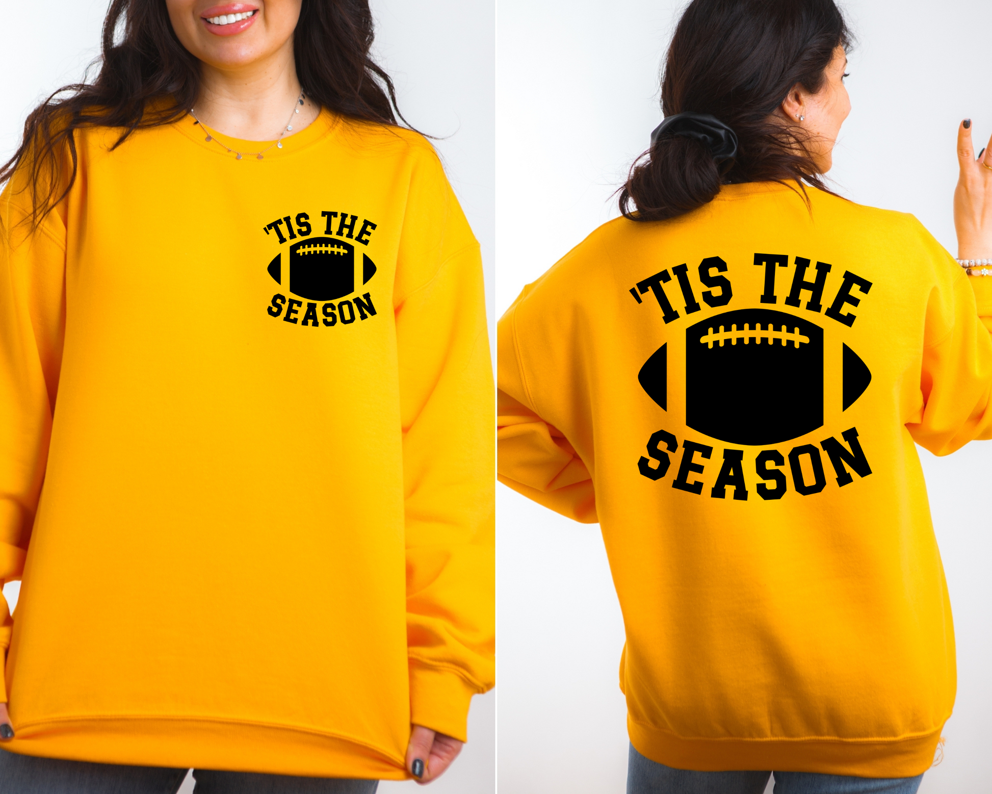 Unisex Football Crewneck - 'Tis The Season Sweatshirt, Comfort & Style for Game Day - JennyO