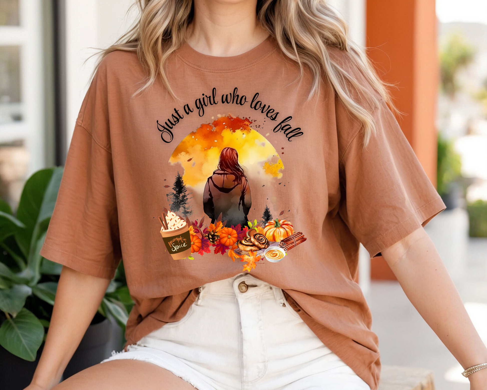Cozy Fall Tee: Just A Girl Who Loves Fall Women's Crewneck T-Shirt - Vintage Comfort Fit - JennyO