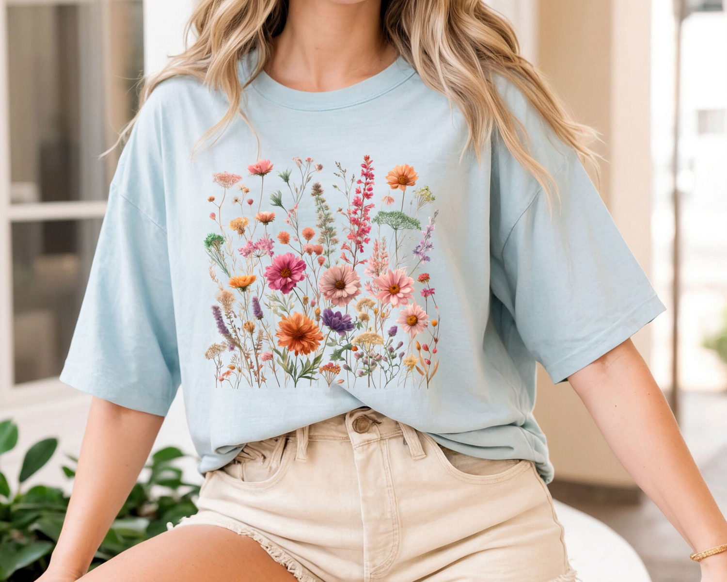 Vintage-inspired floral t-shirt