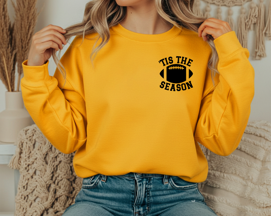 Unisex Football Crewneck - 'Tis The Season Sweatshirt, Comfort & Style for Game Day - JennyO