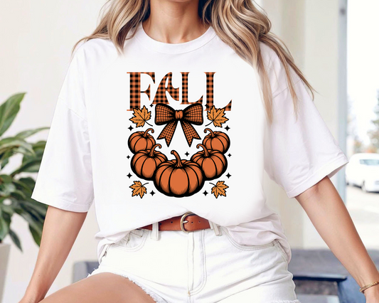 Coquette Fall Pumpkin Bow T-Shirt - Comfort Colors Women's Tee