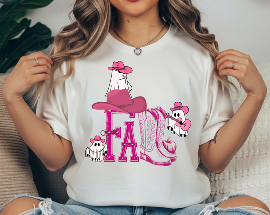 Fall Cowgirl Shirt | Western Halloween Ghost | Comfort Colors | Vintage Style Tee